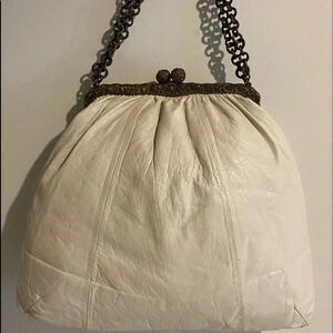Clara Kasavina beige leather hobo handbag